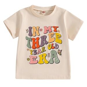 Kids Cream Graphic T-Shirt